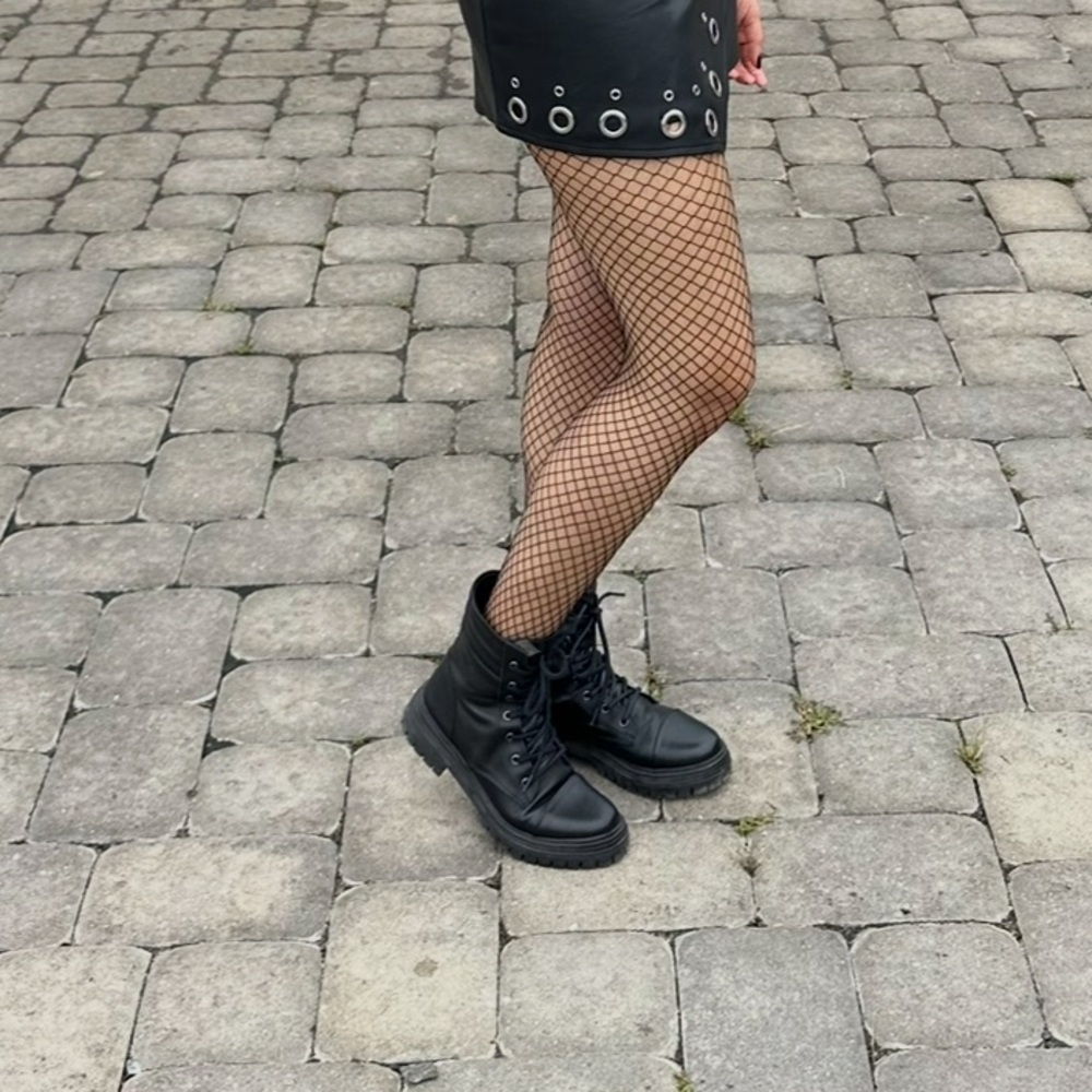 Black Lace-Up Ankle Boots
